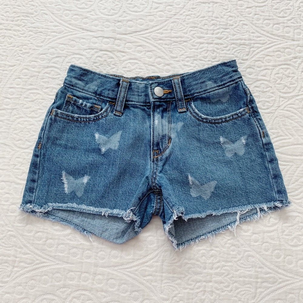 Old Navy Girls' Butterfly Print‎ Cut-Off Denim Shorts